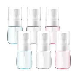 QPCMV 6-Pack 30ml Travel Spray Bottles, Fine Mist Leakproof Plastic Bottles for Toiletries, Skincare, Plants - Portable Mini Sprayer Set with Secure Caps (6-Pack, Assorted Colors)