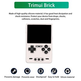 NOUKAJU Case for Trimui Brick, Game Console Case with Lanyard,Anti-Drop, Anti-Scratch,Shockproof,Silicone Protective Cover for Trimui Brick Handheld Game Console(White)