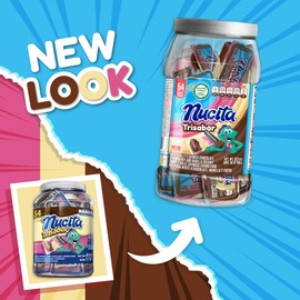 Nucita Trisabor Jar | Delicious On-The-Go Treat | Chocolate, Vanilla & Strawberry Flavors | 54 Pieces Total | 27 Ounce (Pack of 1)