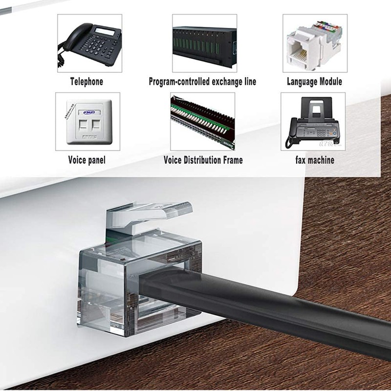 HUAZIZ Modular Cable Telephone Cable RJ11 Modular Cable Flat Cable