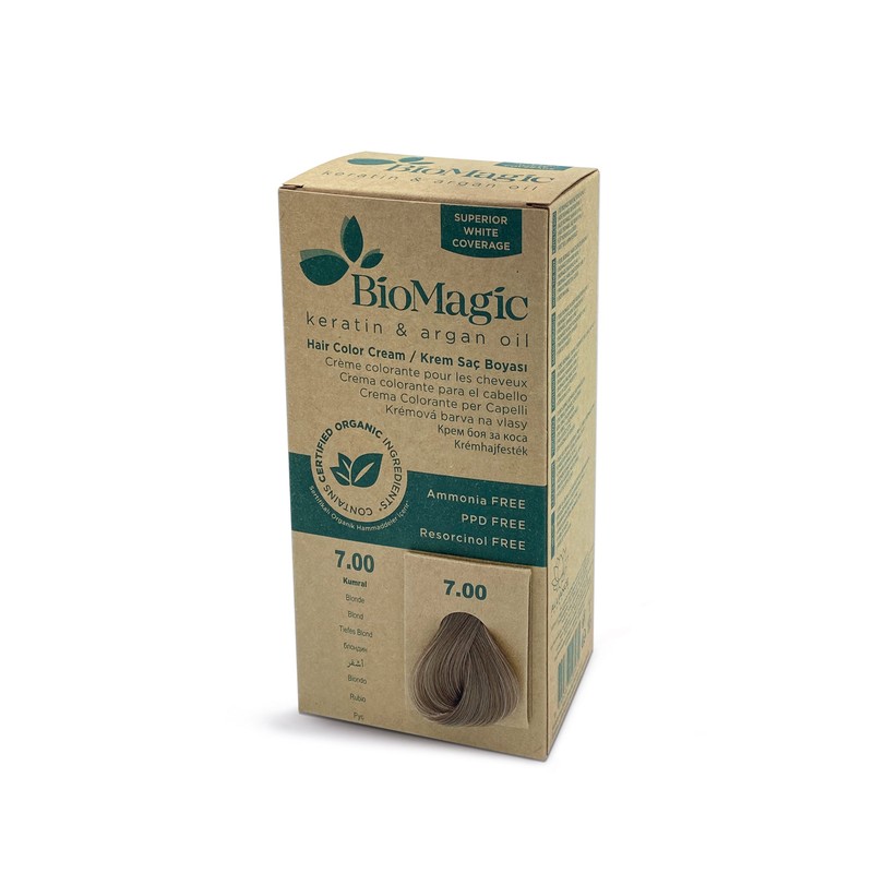 BioMagic Keratin & Argan Oil Hair Color Cream, 77.07 Natural