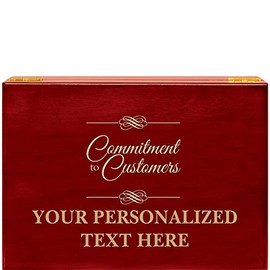 Crown Awards Commitment to Customers Rosewood Humidor Gift, Customize with Your Own Text Engraving Prime