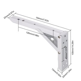 Pxyelec 8 Inch Spring Folding Shelf Bracket Bench Table Heavy Duty L Brackets for Shelves Wall Hanging, Folding Spring Loaded Supports Wall Mount Support, Pack of 4, White