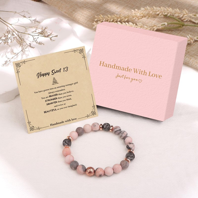 VivaJoy 13th Birthday Gifts for Girls - Natural Stone Bracelet