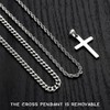 JEYORZY Men's Cross Necklace, Gold, Stainless Steel Men's Pendant Cross