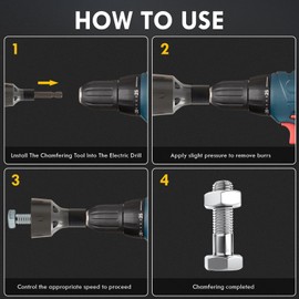 MACXCOIP 3Pcs Deburring External Chamfer Tool with YG8 Carbide Blade, Remove Burr Tools, Deburring Chamfering Drill Bit Repairing Damaged Bolts Fits for 1/8"- 3/4" (3mm-20mm)