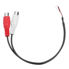 sourcing map Speaker RCA Female Plug Jack to Bare Wire Open End RCA Audio Cable Plug Jack Connector Adapter for Amplifier Receiver Speakers Cable, 0.25m
