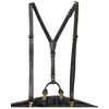 haoa Leather Suspenders, Y-Shaped, 0.6 inches (15 mm), Unisex, Double