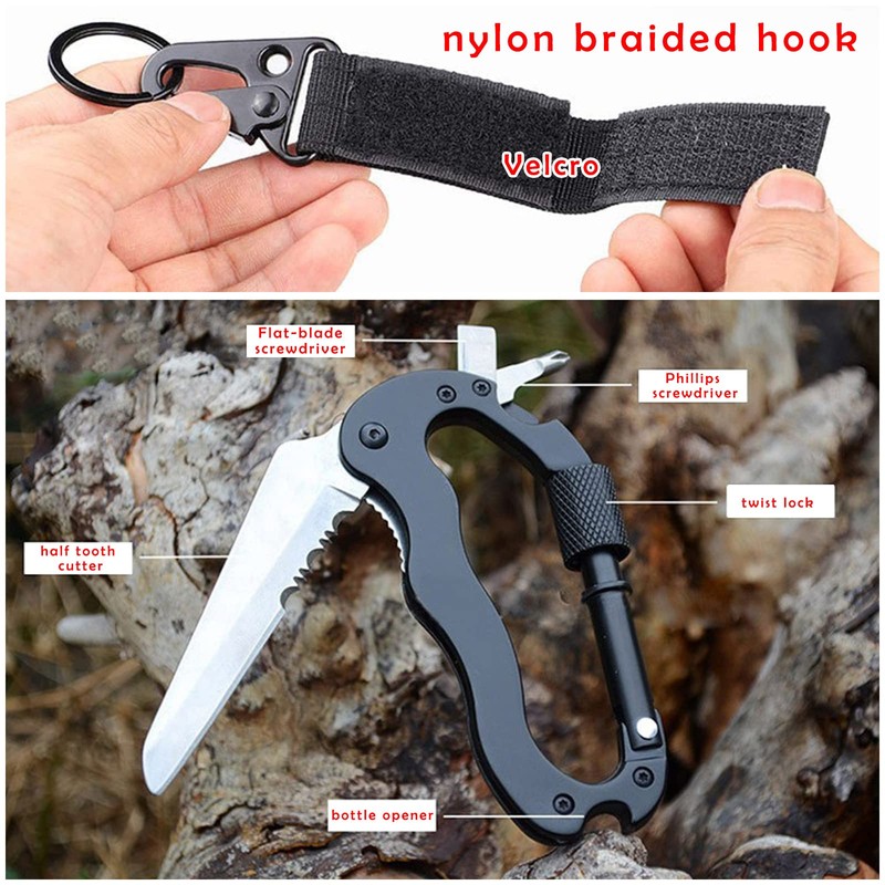 Carabiner Keyring Carabiner Hook Heavy Duty Mini Multitool Climbing Equipment