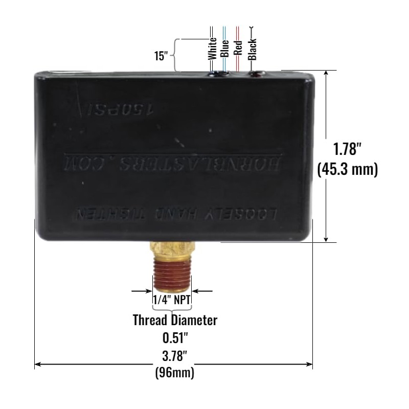HornBlasters 110-150 PSI Pressure Switch with Relay