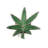 Green Weed Ganja Bong Marajuana Metal Pin Badge Leaf