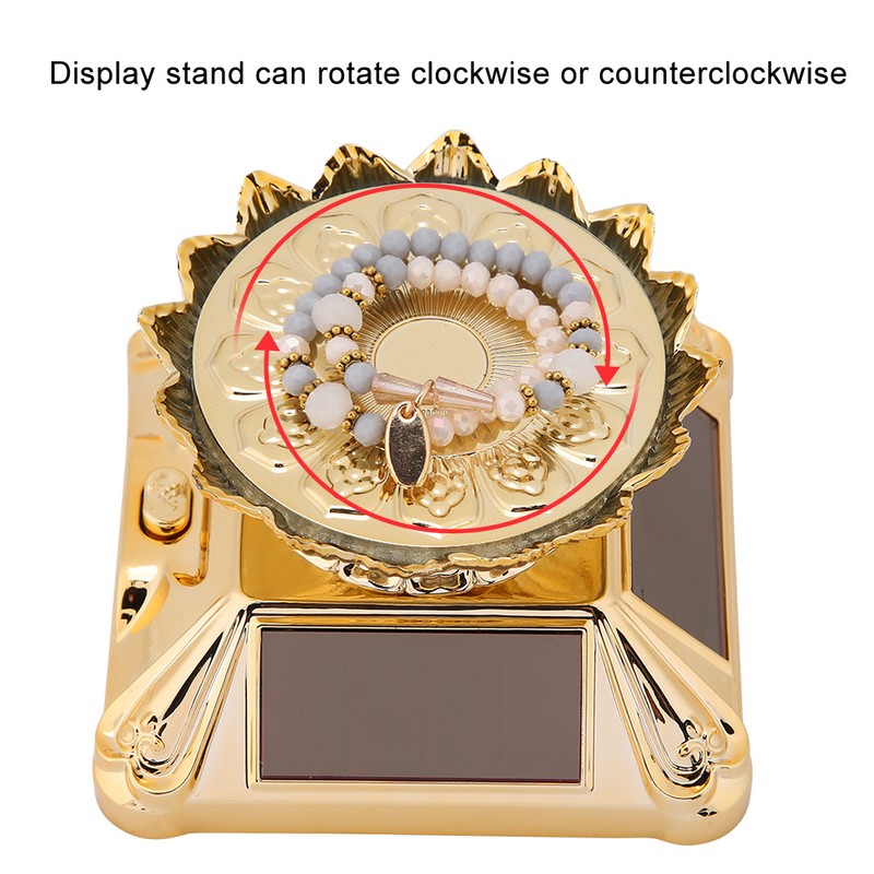 Solar Showcase 360 Rotating Turntable Watch Phone Jewelry Ring Display