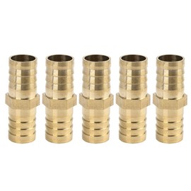 sourcing map Brass Barb Hose Connection Straight Connection for Water 19 mm Pack of 5
