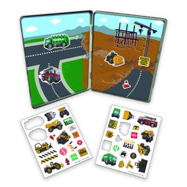 TCG Toys Tonka - Lata magnética Creations – Juego de Juego de Vestir, Incluye 2 Hojas de imanes de Mezcla y combinación con Lata de Almacenamiento. Gran Actividad de Viaje para niños y niños pequeños