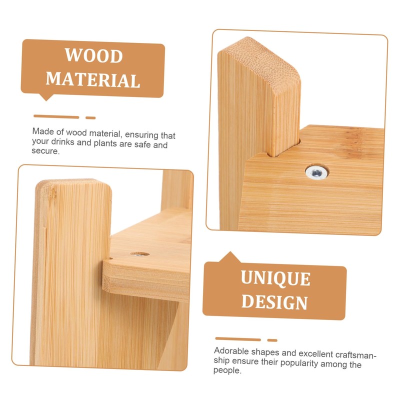 Mobestech Wooden Beverage Dispenser Stand Multi Functional Square Holder for