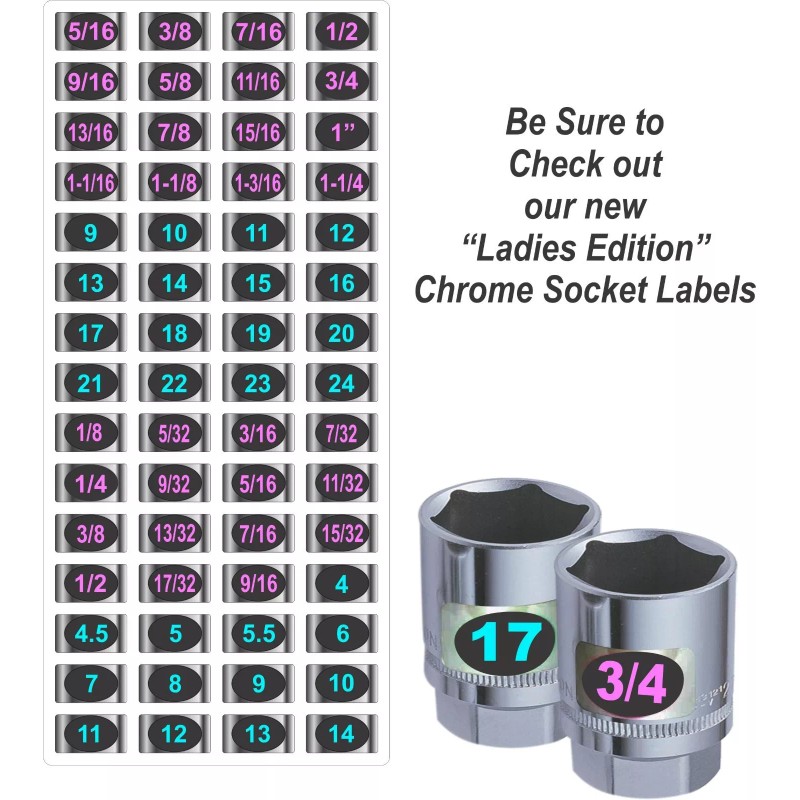 SteelLabels.com 2 PACK Ladies Edition - Adhesive TOOLBOX LABELS Organize