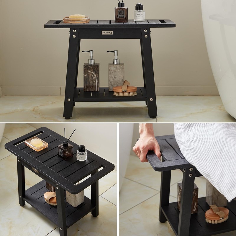 LaFroug Large Shower Stool for Inside Shower, Poly Lumber Shower