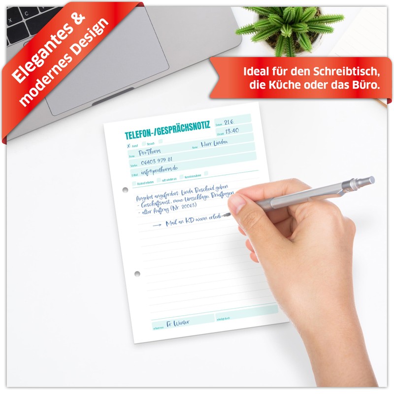 Primus Print Telephone and Call Notepad, A5 A6, 50 Sheets,