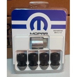 Mopar M14X1.5 OEM MOPAR BLACK WHEEL LOCK KIT 82216387AA BRAND NEW