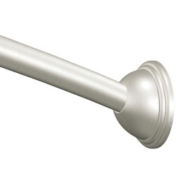 Moen CSR2160-RR-BN Adjustable Curved Rod with Shower Curtain Roller Rings, Brushed Nickel