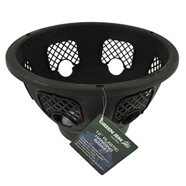Green Jem 12-Inch Plastic Hanging Basket - Black