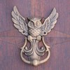 Antikas Door Knocker with Owl Design, Cast Iron Door Fitting,