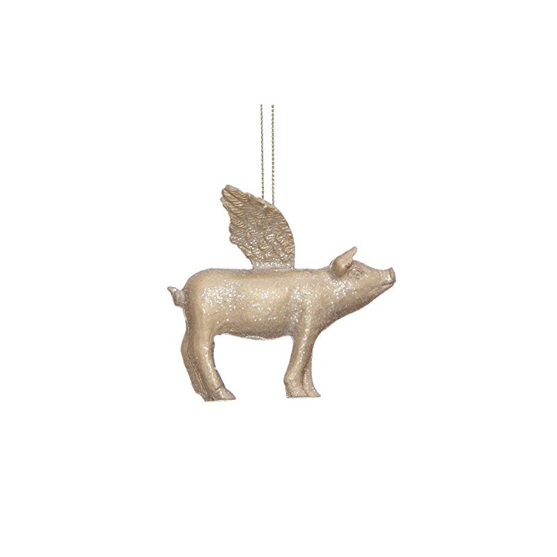 Creative Co-Op Resin Flying Pig Ornament