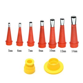 Lokatall Universal Integrated Rubber Nozzle Tool Set, Stainless Steel Caulking Nozzle, Reusable, Easy Sealing Rubber Nozzle, Tool Set with Base - Durable Caulking Nozzle Applicator (9)