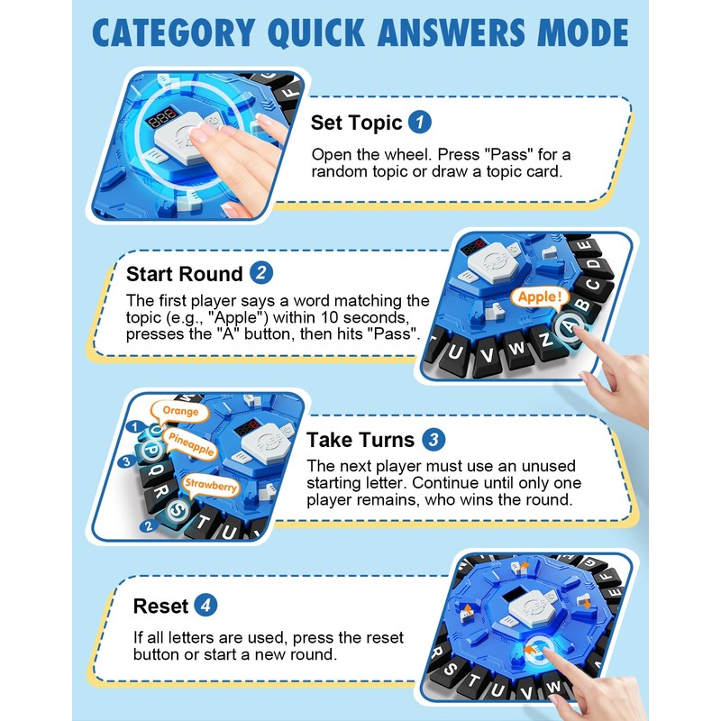 Word Game Family Board Games with Display Timer and 2