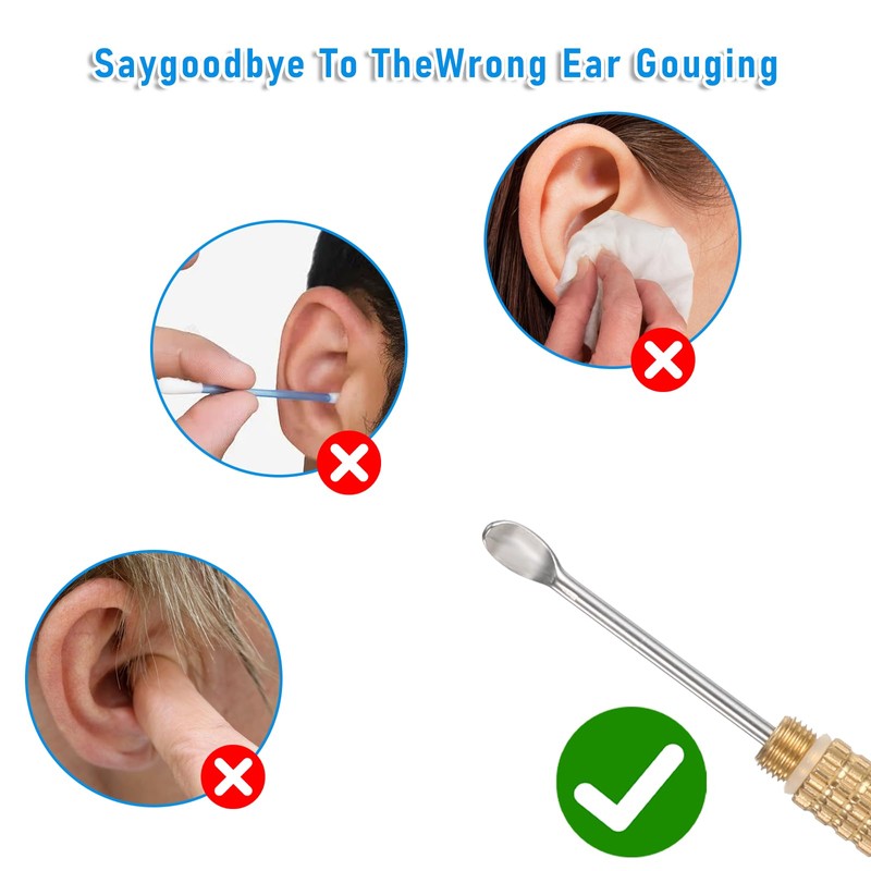 Qianyu Gold Folding Type Ear Wax Removal Tool 2 Pcs