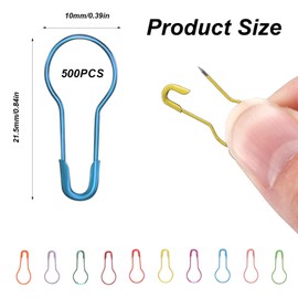 500 Pcs Bulb Safety Pins for Clothes Safety Pins Assorted, Pear Safety Pin Clips, Metal Calabash Pins, Knitting Stitch Markers for Knitting Markers DIY Art and Craft Sewing Quilting Making Pins