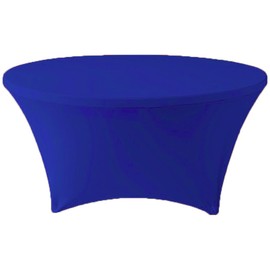 Gowinex Royal Blue 5 ft 60inch Round Spandex Tablecloth Fitted Stretch Table Cover for Wedding Party Decoration