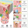 Xinvery 2PCS Happy Easter Tablecloth,Pink Easter Party Tablecloth Bunny Egg