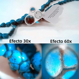 AVELINE006 Lupa de Joyero, 30x60x Lupas Portátiles con Luz LED, Tamaño de Bolsillo Portátil, Lupa Iluminada para Personas Mayores, Adecuado para Personas Mayores, Joyeros, Coleccionistas y Médicos