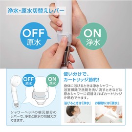 SANEI PS7964-80XA-MW2-EC Water Purification Switching Shower, Residual Chlorine Removal, Includes 2 Cartridges, Recommended by the Japan Atopy Association, White