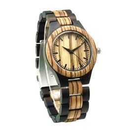 MISHIKG Wooden Watch for Men or Women Lightweight Analog Handmade Quartz Wood Watches Brown Dial Adjusted Band with Extra Links