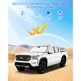 Canvcle Windshield Sun Shade for 2022-2024 2025 Nissan Frontier Accessories Side Rear Window Shade Cover Sun Visor Shield Privacy Cover Keep Vehicle Cool Black 5PCS