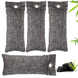 Editbar Pack of 4 Activated Carbon Bags Against Odours - Shoe Odour Remover, Bamboo Charcoal Air Freshener for Trainers, Reusable Activated Carbon Odour Absorber for Foot Odour caused by Sweaty Feet