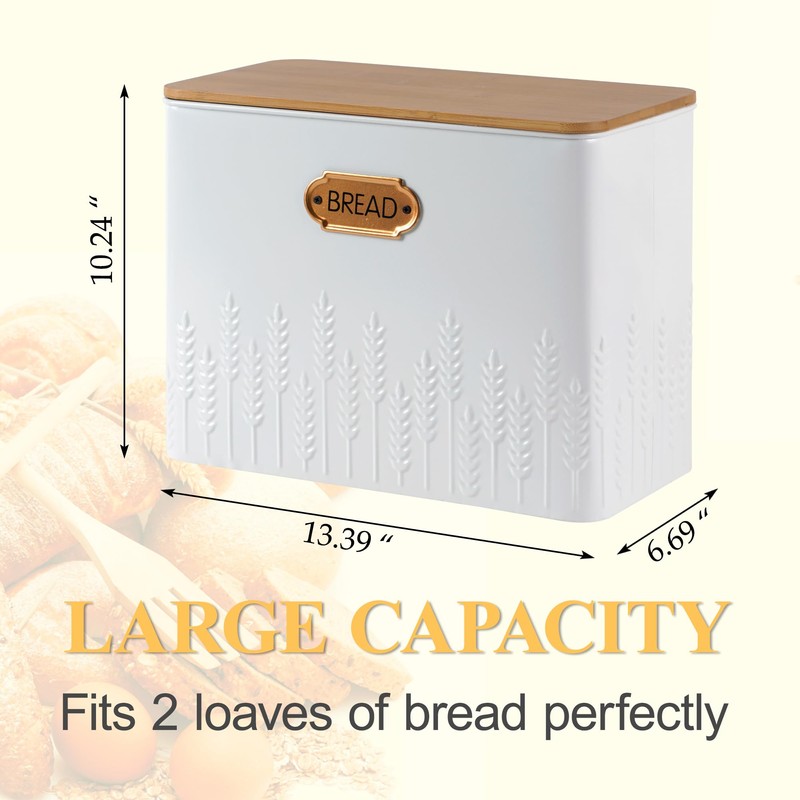 HOME PALETTE Extra Large Bread Box for Kitchen Countertop Corner
