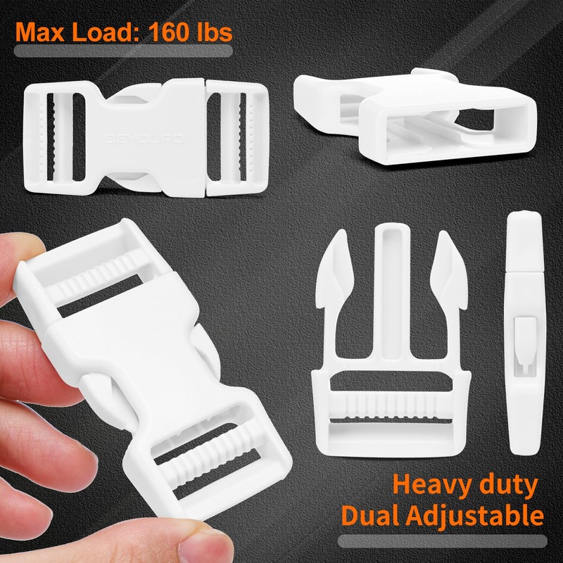 BEYOURD Buckle and Strap Set, 10 Yards Polyester Webbing Strap