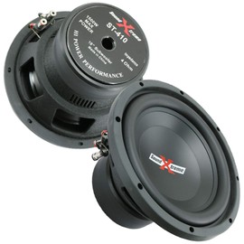 2X SoundXtreme ST-410 10 Inch 3000 Watts Peak Power Car Audio Subwoofer with DVC Power Dual Voice Coil Configuration Frequency Response 30-2500Hz 90 dB Sensitivity