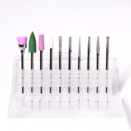 Mirhua ネイルビット ネイルマシンビット ネイルマシン用 研削ビット 耐久性 耐摩耗性 研磨 爪磨き甘皮処理 角質除去 ネイル研削工具 簡単なクリーニング ネイルケア用 DIYネイル工具 収納ケース付き 持ち運びが容易 10種類