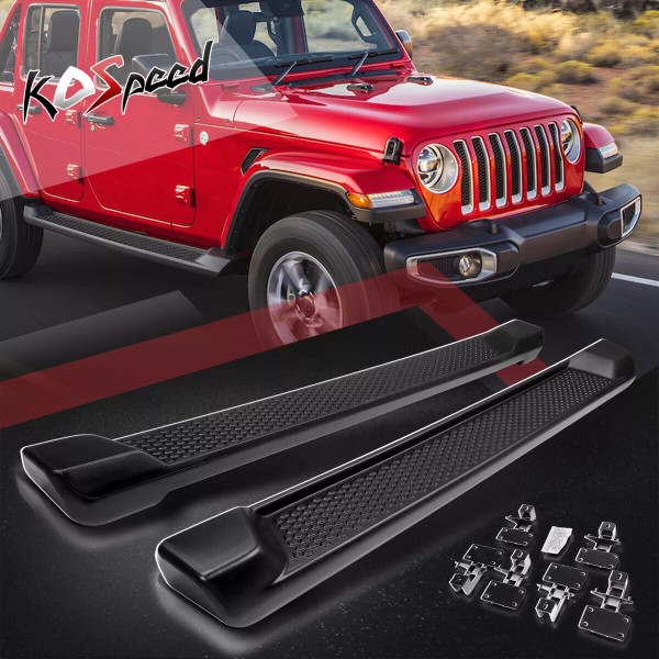 KO Speed 6" Black Full Step Pads Running Board Side