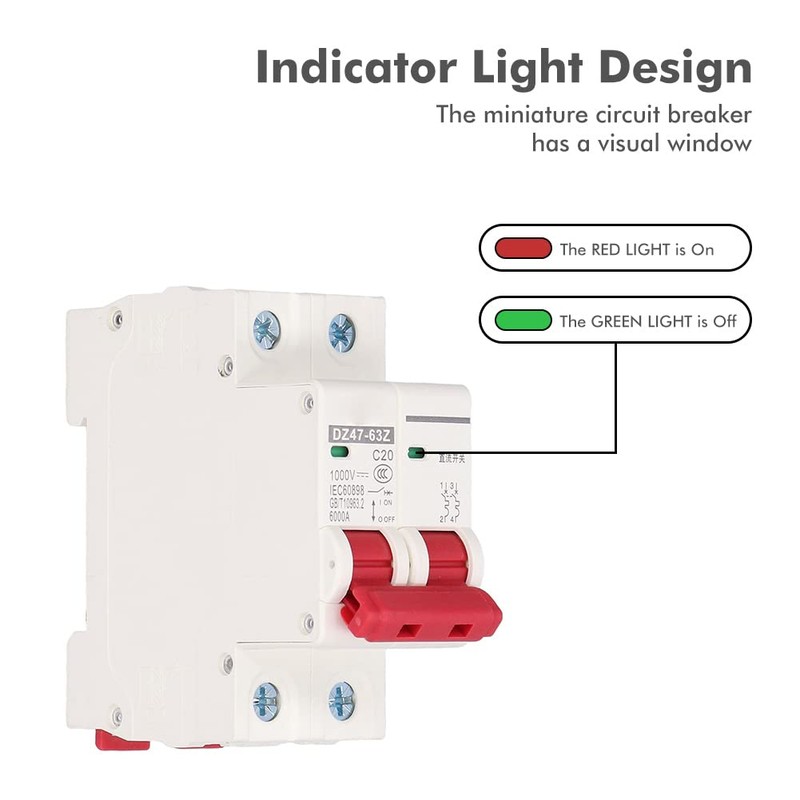 Circuit Breaker 2P DC 1000V 20A Solar PV System Isolator