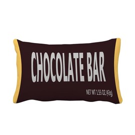 decorbox Chocolate Bar Lover 12x20 Inch Funny Throw Pillow Cover, Sweet Foodie Food Snack Fan Decorative Cushion Case,Home Nursery Room Decor Kid Boy Girl Novelty Soft Lumbar Pillowcase