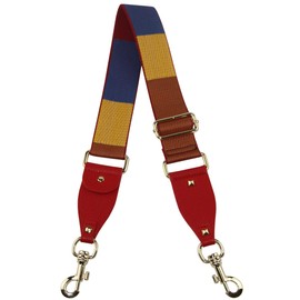Duwi Wide Purse Strap Multicolor Striped Guitar Style Strap Adjustable Canvas Crossbody Bag Strap(red,blue,yellow)