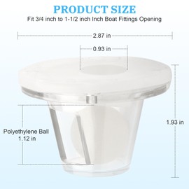 UASAM Boat Self-Bailing Ball Scupper Valve - Fits 3/4 Inch to 1-1/2 Inch scuppers for Boats- Boat Scupper Drain Valve Self-Bailing Ball Replaces Old Flapper Scuppers (2)