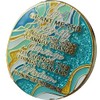 32 Year AA Medallion Elegant Marble Caribbean Aqua Glitter Gold