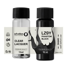 SD COLORS Phantom-Black LZ9Y 15ml Paint Repair Paint + Brush Coded LZ9Y Phantom Black