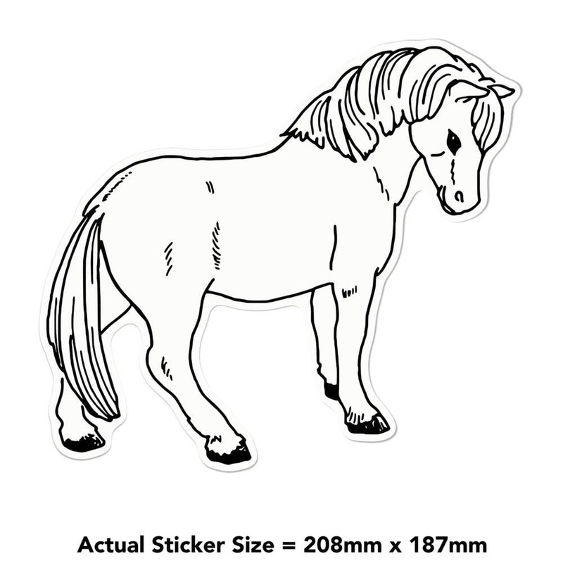 Large 210mm 'Cute Pony' Permanent Sticker Decal for Cars/Windows/Bins/Walls etc